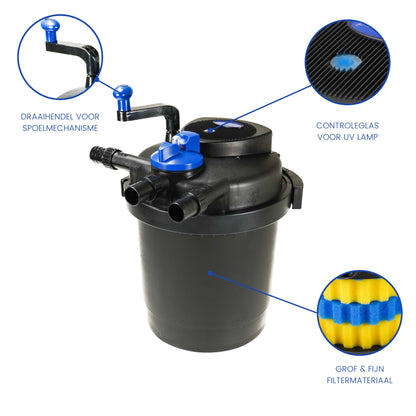 BluPressure 8,000 - Pressure filter with 11W UV-c - Incl. backwash